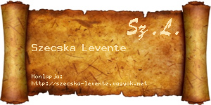 Szecska Levente névjegykártya