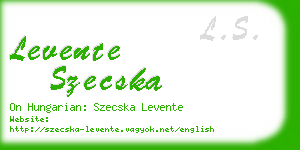 levente szecska business card
